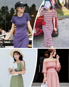 夏季长袖连衣裙图片欣赏 短袖连衣裙韩版宽松