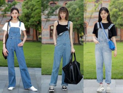 背带裤衣服 背带裤穿搭上衣图片