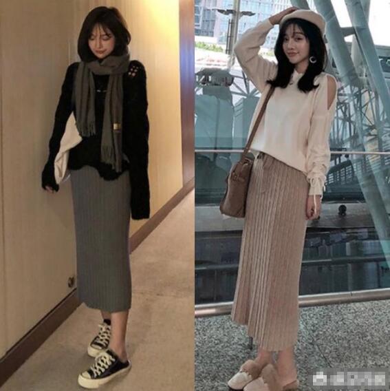 针织半身裙怎么搭配好看？