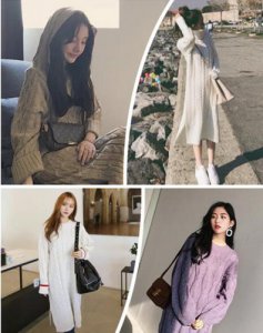 棉麻长款连衣裙长袖 麻花毛衣配什么裙子