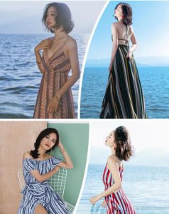 海边沙滩长裙 海边沙滩连衣裙