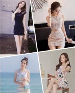 无袖修身包臀连衣裙 无袖宽松连衣裙