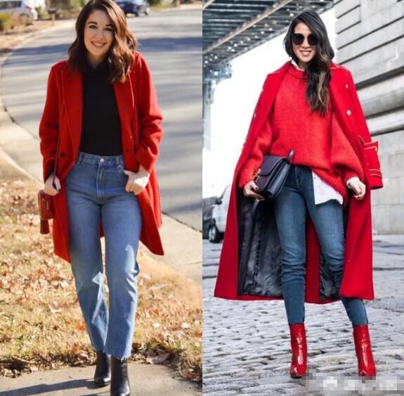 红色羊绒大衣怎么搭配好看？