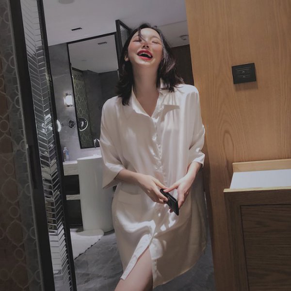 睡衣款衬衫怎么搭配