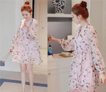 孕妇韩版连衣裙时尚款 2023年韩版孕妇装新款连衣裙图片
