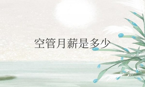 机场空管月薪是多少